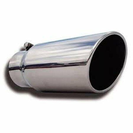 LASTPLAY 4 x 12 in. Slant Diesel Series Round Rolled Edge Angle Cut Bolt-On Exhaust Tip LA1111542